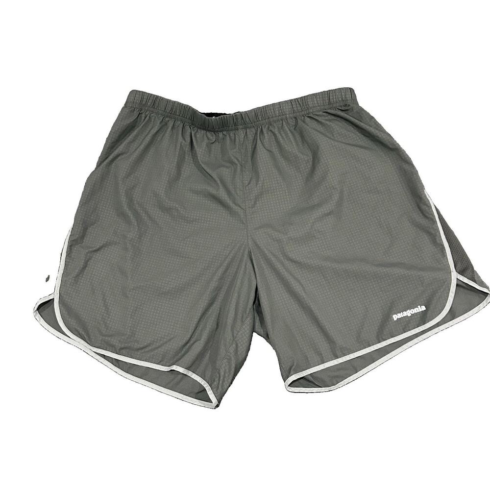 Patagonia Men's Strider Running Shorts Gray L Built In Liner 7 Inch Inseam